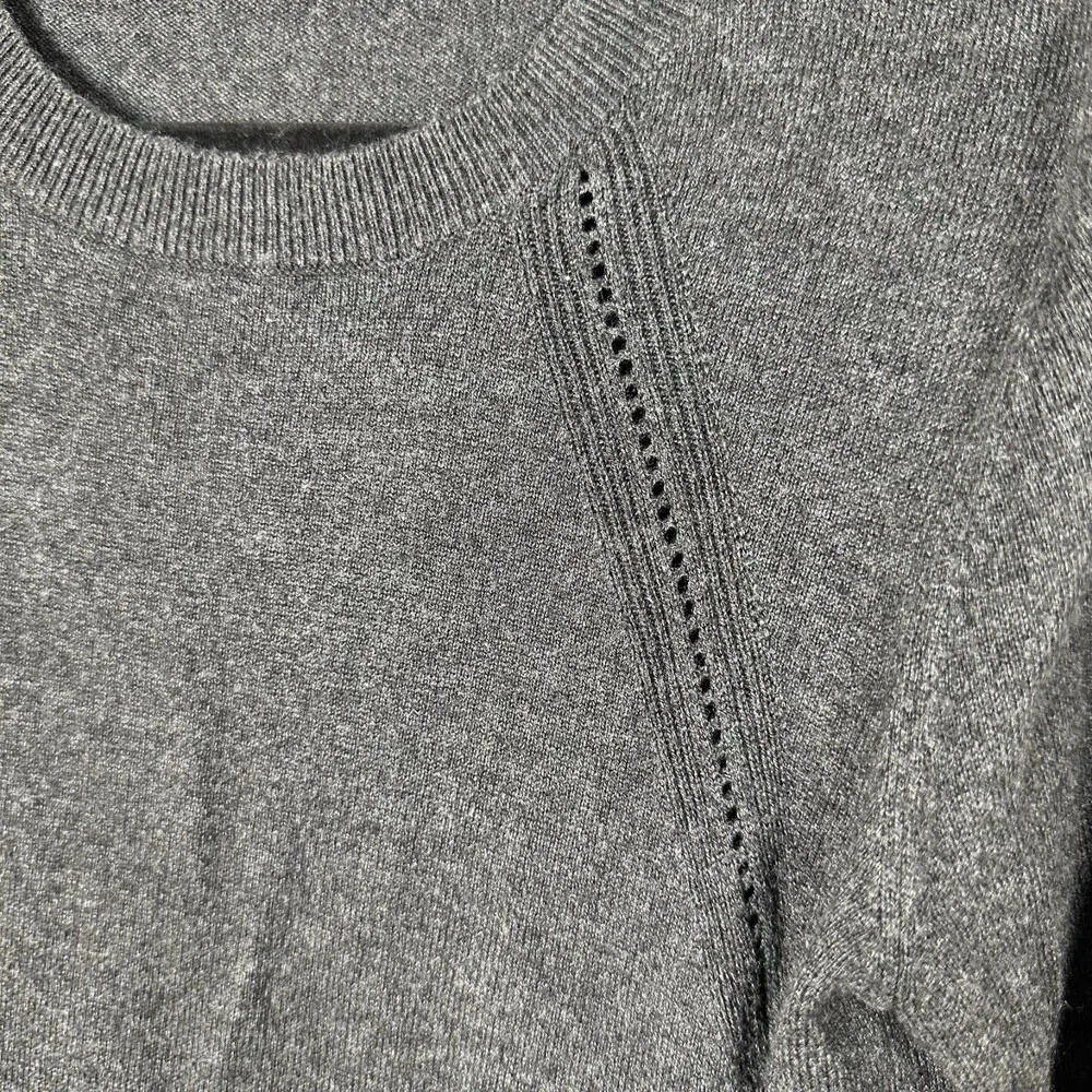 Loft Silk Blend Charcoal Grey Lightweight Sweater Blouse Women's Size Small - Picture 3 of 6
